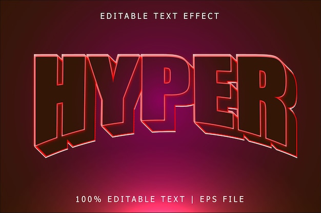 Hyper editable Text effect 3 Dimension emboss modern style