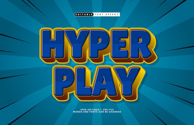 hyper play editable text effect with a kids and joy text style
