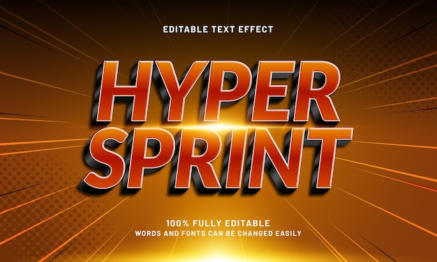 hyper sprint editable text effect with a fast and speed text style