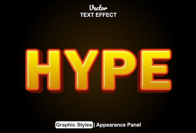 hyper text effect with red graphic style and editable