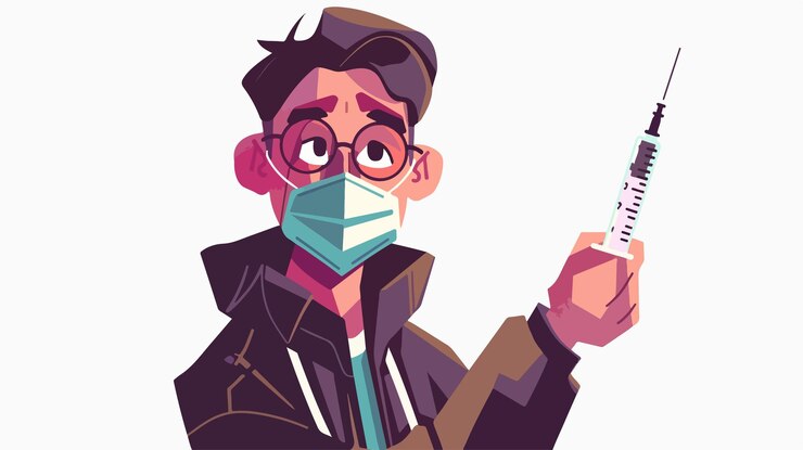 Vektör hypocritical antivaxxer cartoon vector illustration