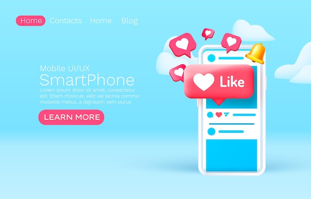I like, social networks for communication of people. Vector illustration