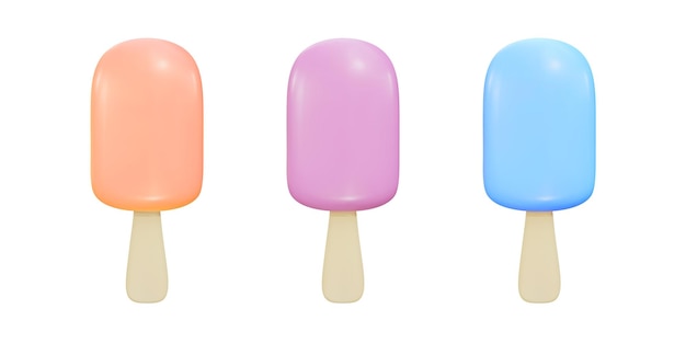 Ice cream 3D set realistic objects