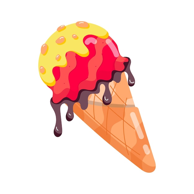 Ice Cream Dessert Flat Style Stickers