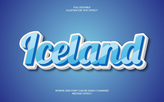Iceland Text Effect