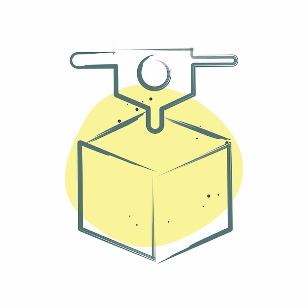 Icon 3D Printing related to 3D Visualization symbol Color Spot Style simple design editable