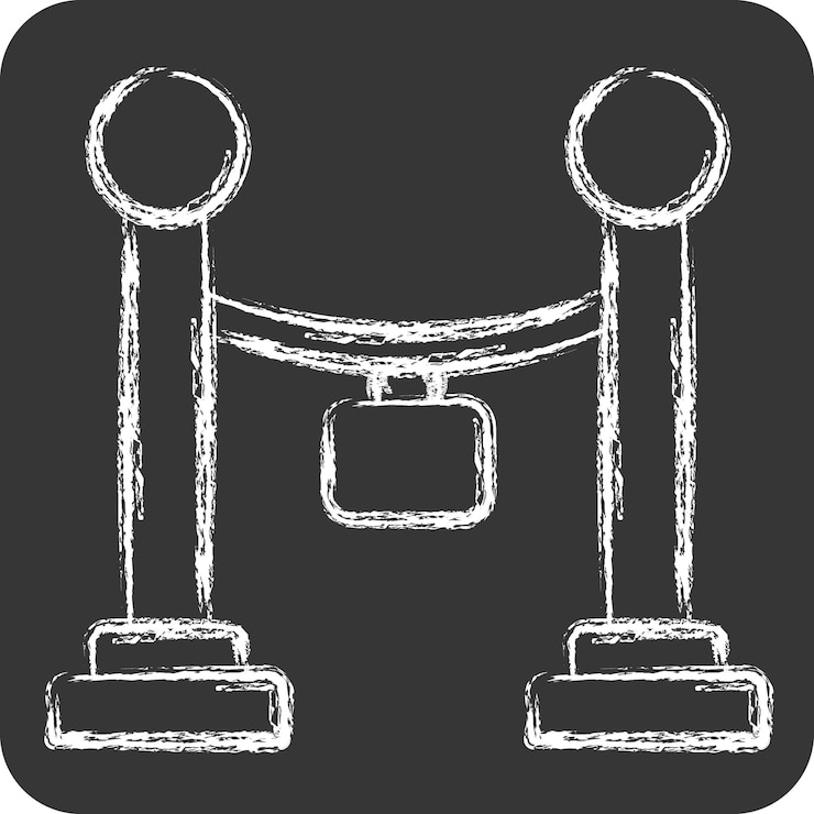 Vektör icon barrier rope related to entertainment symbol chalk style simple design illustration