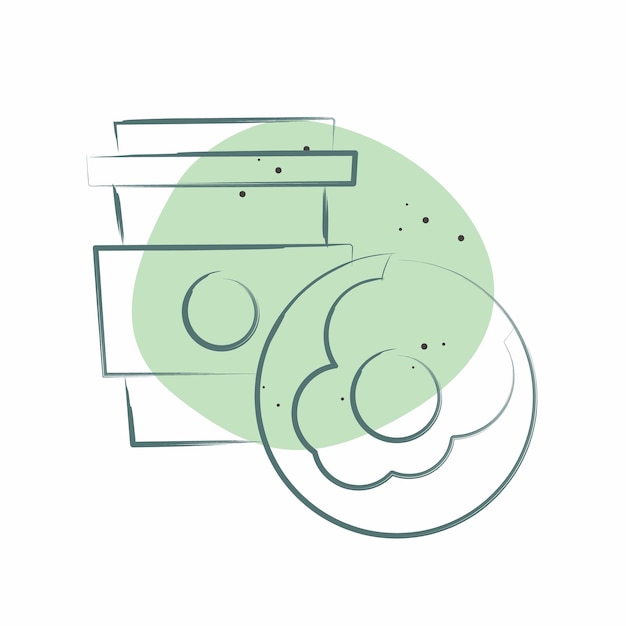icon breakfast related to leisure and travel symbol color spot style