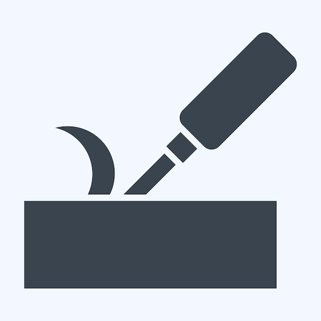 Icon Chisel related to Carpentry symbol glyph style simple illustration
