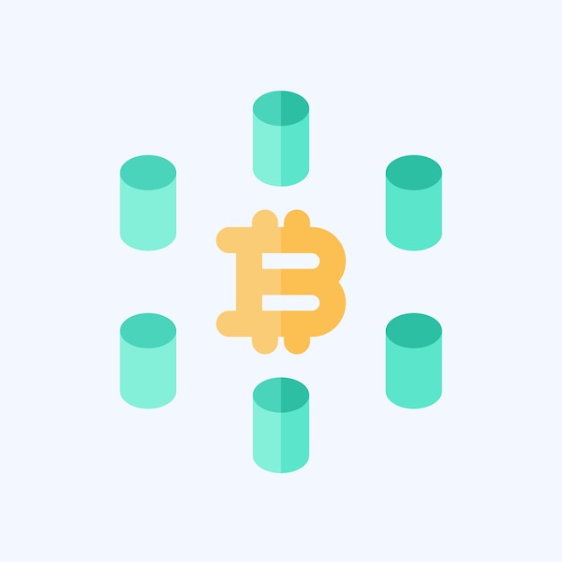 Icon Computing Cluster related to Cryptocurrency symbol flat style
