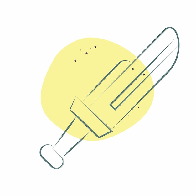 icon dagger related to weapons symbol color spot style simple design editable