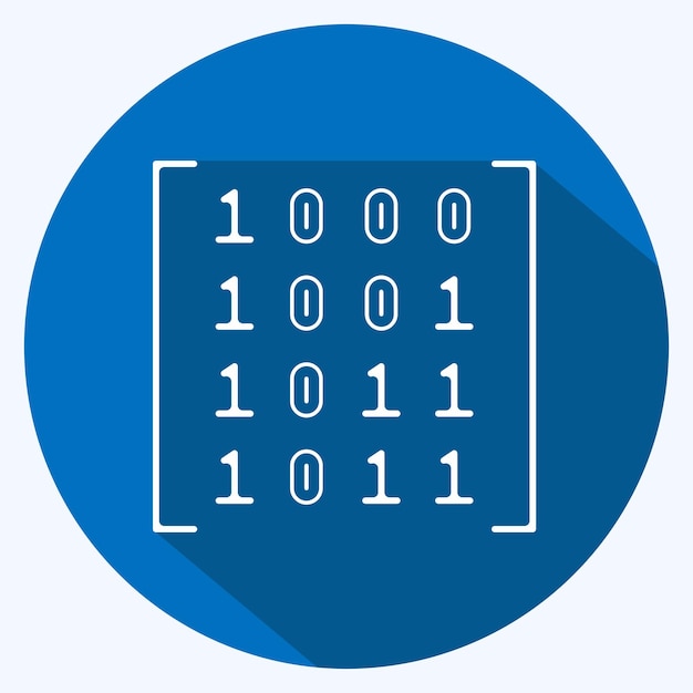 Icon Data Patterns related to Machine Learning symbol long shadow style editable