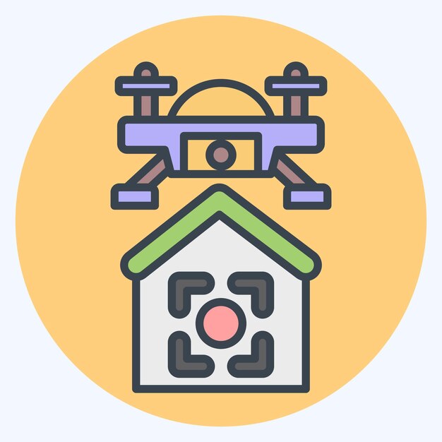 Icon Drone Location related to Drone symbol color mate style simple design illustration