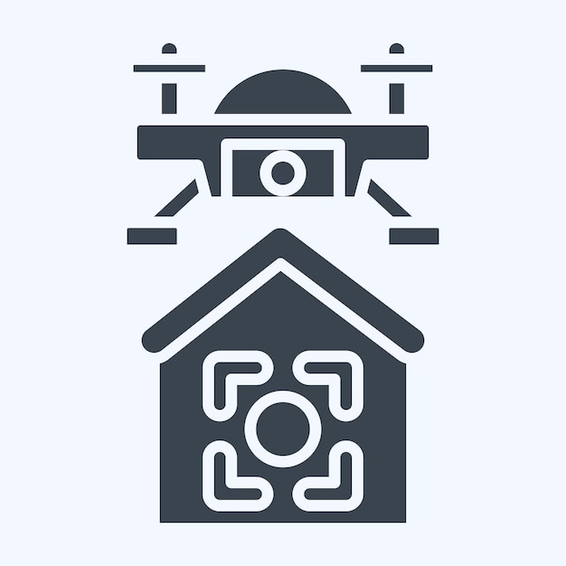 Icon Drone Location related to Drone symbol glyph style simple design illustration