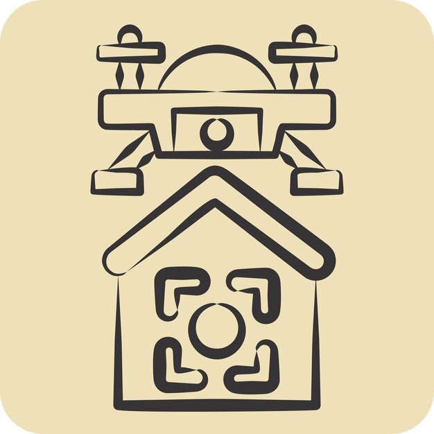 Icon Drone Location related to Drone symbol hand drawn style simple design illustration