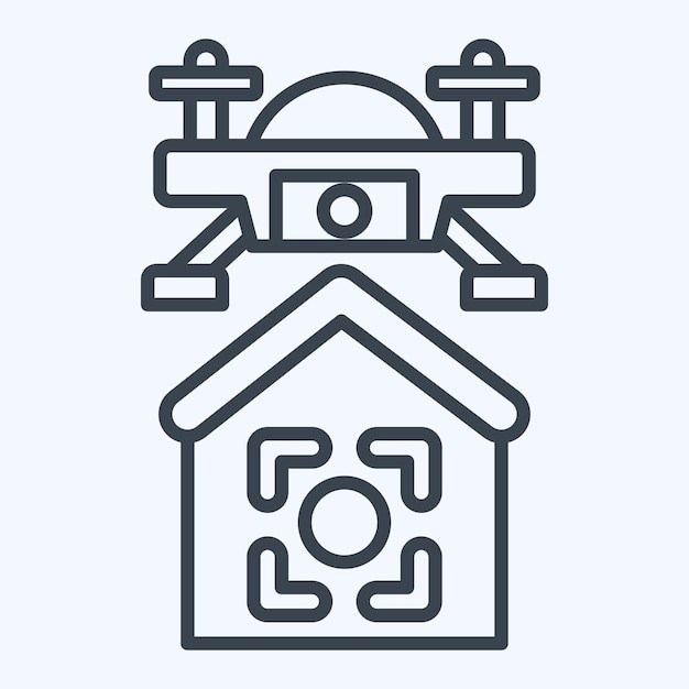 Icon Drone Location related to Drone symbol line style simple design illustration