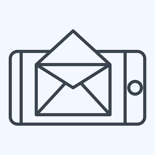 Icon Email related to Post Office symbol line style simple illustration