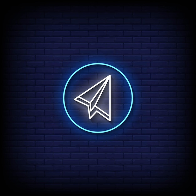 icon focus neon sign vector with brick wall background