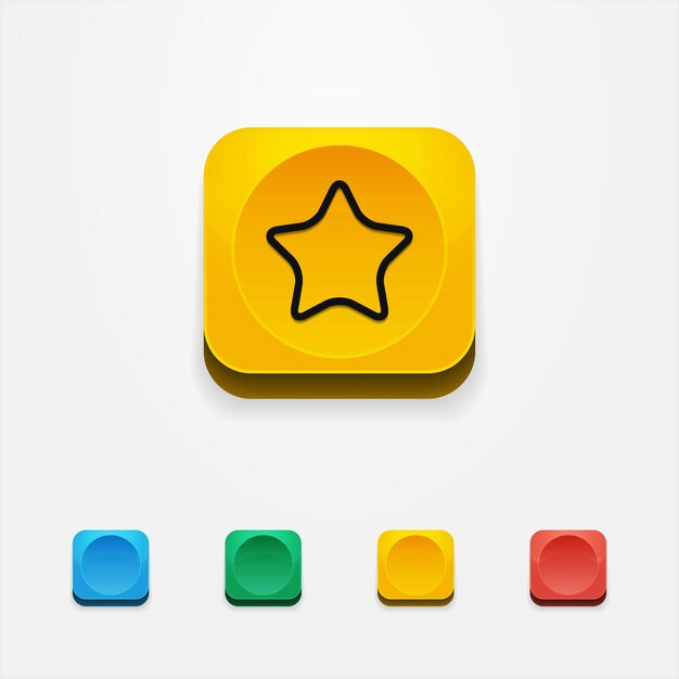 Icon IOS 3d Vector set of badges app