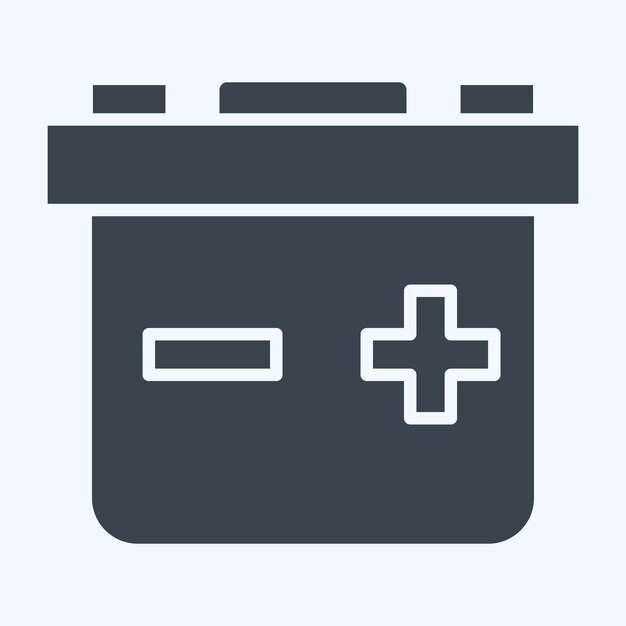Icon Lead Acid Battery related to Energy Storage symbol glyph style editable