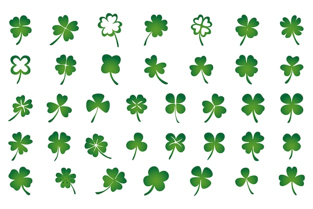 icon leaf clover shamrock st patricks day vector illustration with gradation color