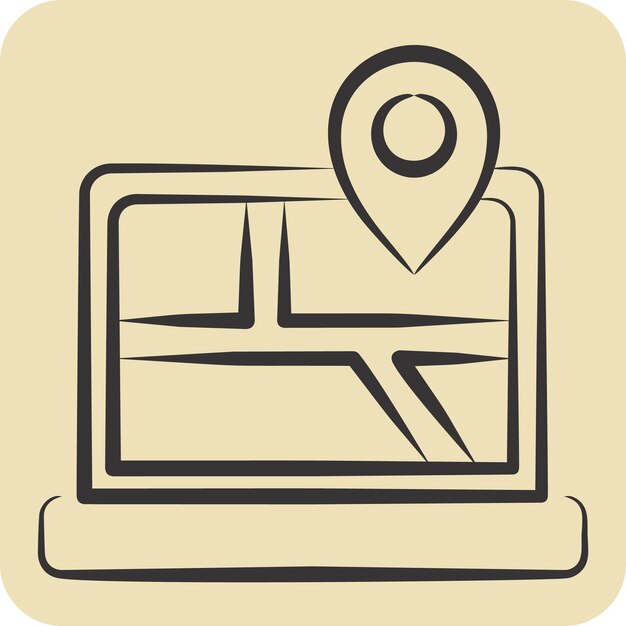 icon map location related to navigation symbol hand drawn style simple design illustration