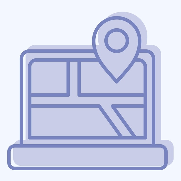icon map location related to navigation symbol two tone style simple design illustration