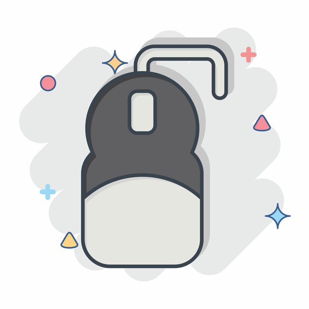 icon mouse related to computer symbol comic style simple design editable