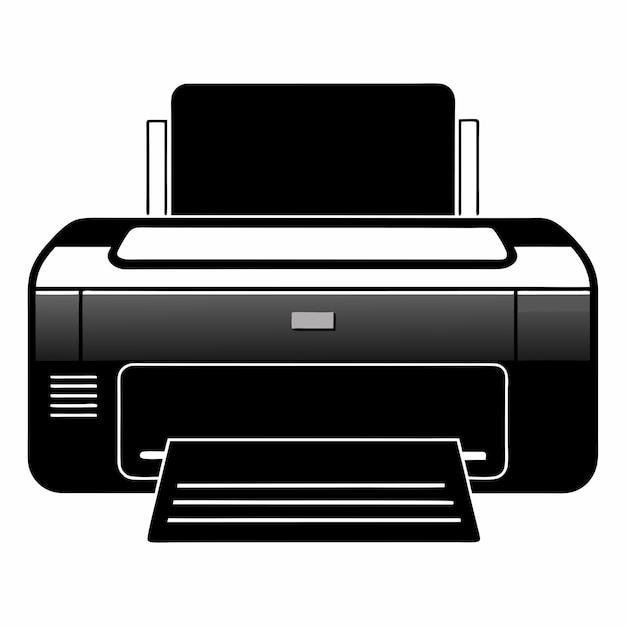 Icon of a digital printer Isolated on a white backdrop this simple image of a digital printer vecto