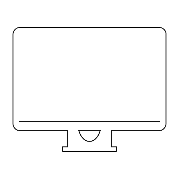 Icon of a monitor Vector on a gray background