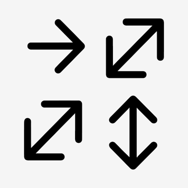 Icon Set vector Arrow Left Arrow Right Arrow Up Arrow Down
