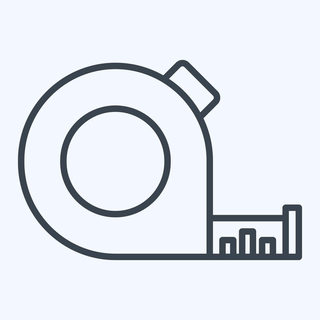Icon Tape Measure related to Building Material symbol line style simple design editable