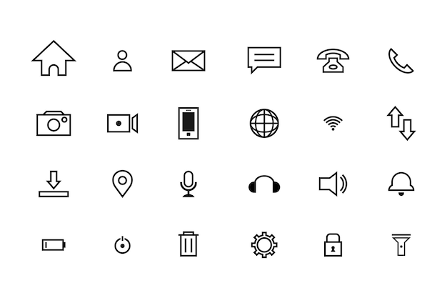 icon vector line art set