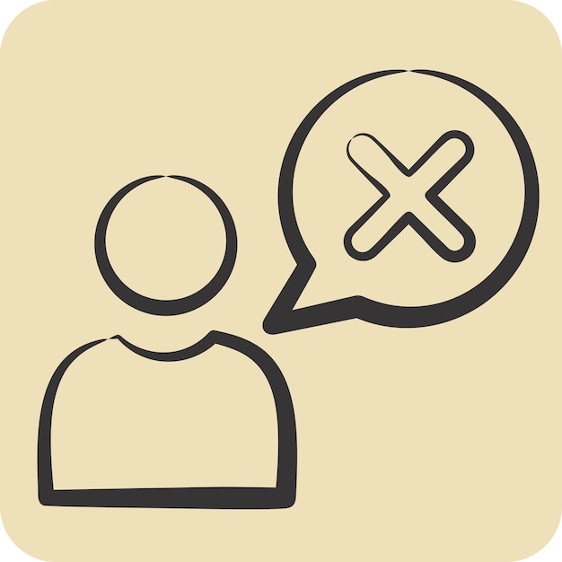 Icon Wrong related to Delete symbol hand drawn style simple design illustration