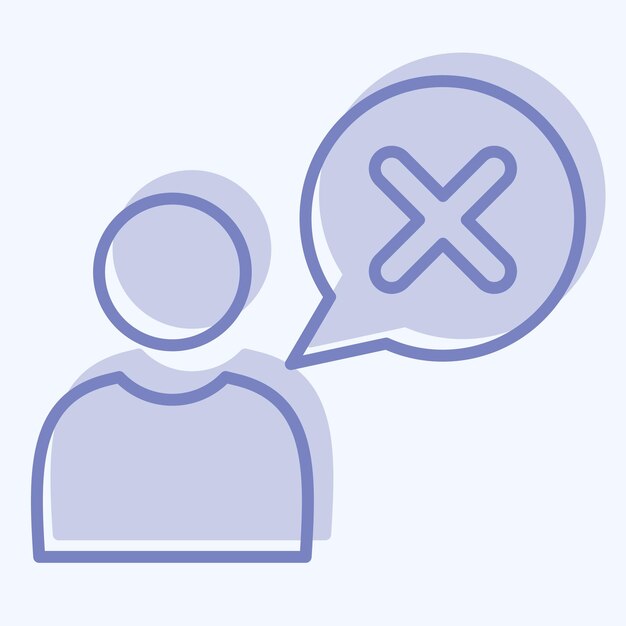 Icon Wrong related to Delete symbol two tone style simple design illustration