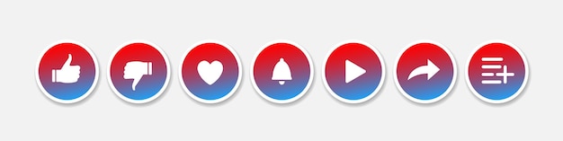 Icons for the channel on video hosting Icons for vlog video design