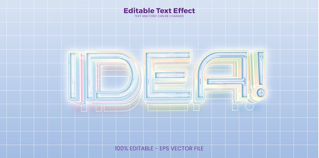 Idea editable text effect in modern trend style