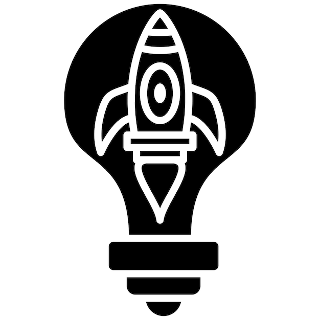 Idea Glyph Solid Black Illustration