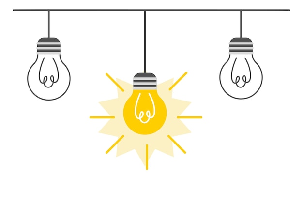 Idea lightbulb vector illustration Light bulb icon Idea light bulb icon