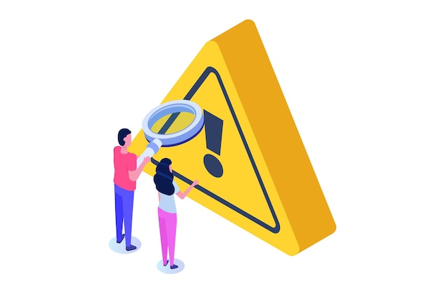 Identifiering av problem, riskanalys, sätt att övervinna eller lösa problem, koncept, vektorillustration