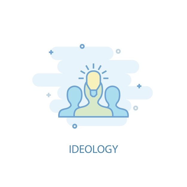 Ideology line concept Simple line icon colored illustration ideology symbol flat design Can be used for UIUX