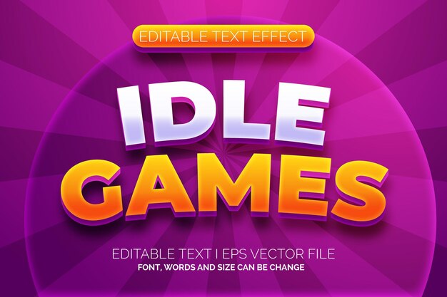 idle games cartoon 3d Editable Text Effect