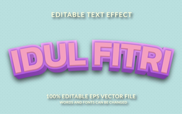 Idul Fitri, redigerbar texteffekt