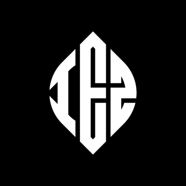 IEZ cirkel bokstavslogotypdesign med cirkel- och ellipsform. IEZ ellipsbokstäver med typografisk stil. De tre initialerna bildar en cirkellogotyp. IEZ Cirkel Emblematisk Abstrakt Monogram Bokstavsmarkör Vektor