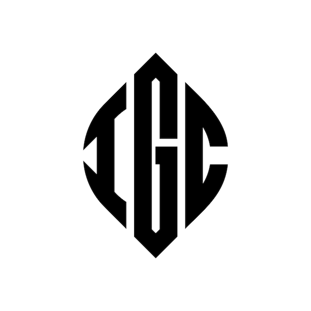 IGC circle letter logo design with circle and ellipse shape IGC ellipse letters with typographic style The three initials form a circle logo IGC Circle Emblem Abstract Monogram Letter Mark Vector