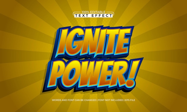 ignite power editable text effect with a race and fire text style