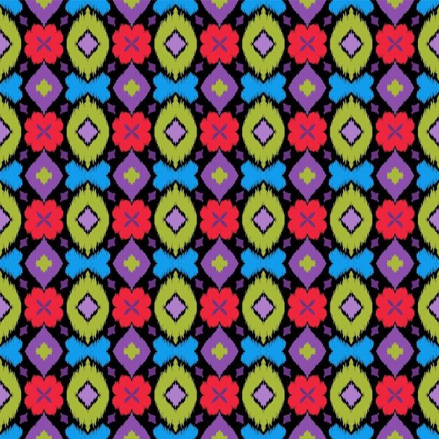 ikat geometric folklore ornament with diamonds and flowers. african rug. tribal ethnic vector texture. seamless pattern in aztec style. folk embroidery. indian batik. mexican decor.