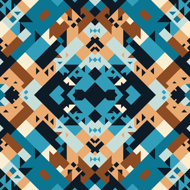 Ikat geometrisk ornament med diamanter Ikkat sömlöst mönster aztekisk stil tribal etnisk vektor