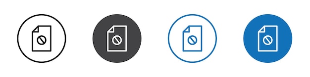 Illegal document icon flat editable icon mark set