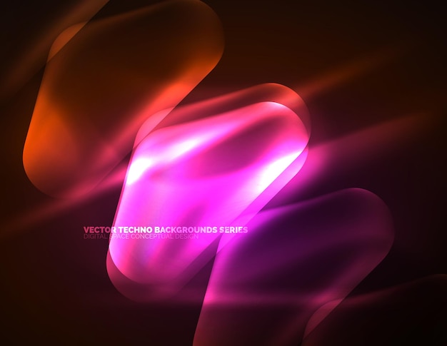 illuminated lens flares glowing color techno background vector hitech abstract background hud style